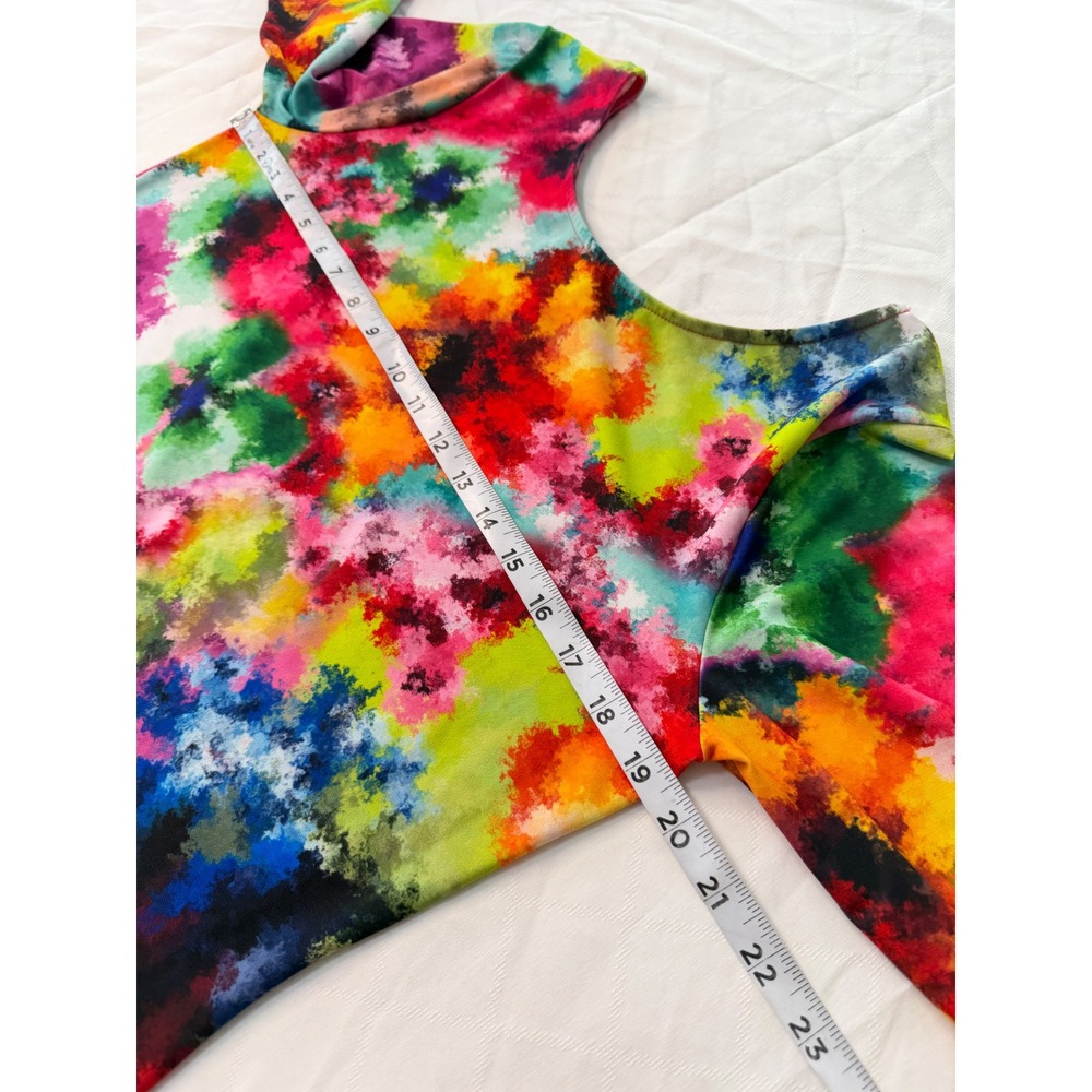 Y2K Peck&Peck Colorful Rainbow Abstract Floral Top Womens Medium Boho Festival - Picture 6 of 8